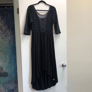 Knit/lace black Free People high-low dress
